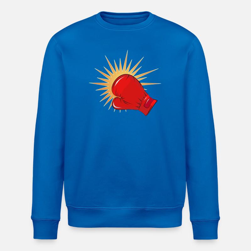 Roter Boxhandschuh mit Schlag-Effekt - Stanley/Stella Unisex Bio-Sweatshirt ROLLER - Königsblau