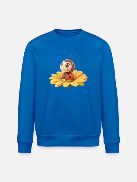 Cute ladybug on a flower - Stanley/Stella ROLLER Unisex Organic Sweatshirt - royal blue