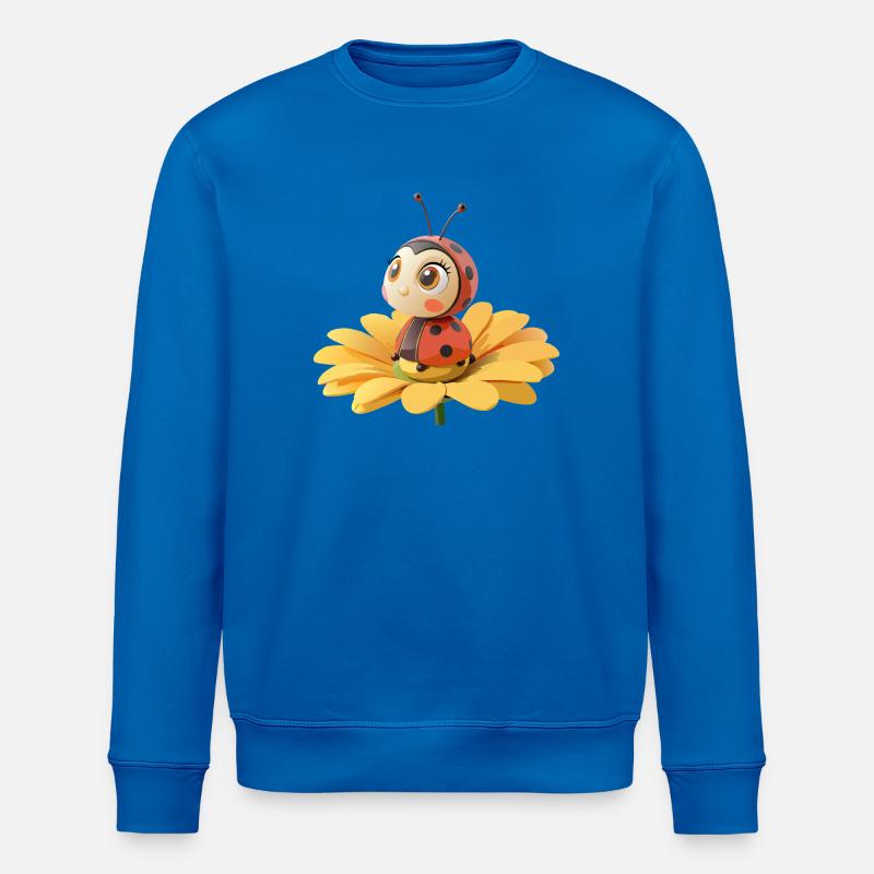 Cute ladybug on a flower - Stanley/Stella ROLLER Unisex Organic Sweatshirt - royal blue