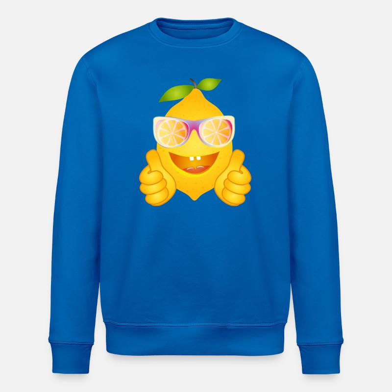 Coole Zitrone mit Sonnenbrille – Comicfrucht - Stanley/Stella Unisex Bio-Sweatshirt ROLLER - Königsblau