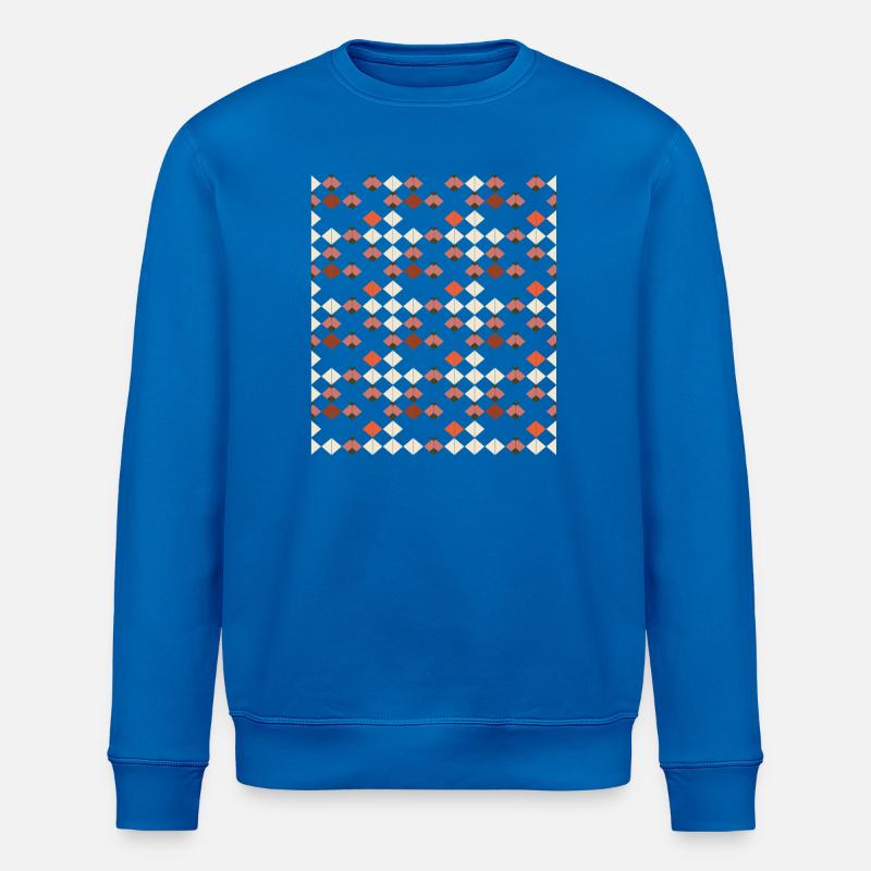 Geometric Diamond Quilt Pattern - Stanley/Stella ROLLER Unisex Organic Sweatshirt - royal blue