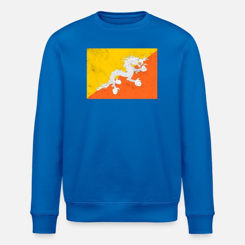 Flagge von Bhutan - Stanley/Stella Unisex Bio-Sweatshirt ROLLER - Königsblau