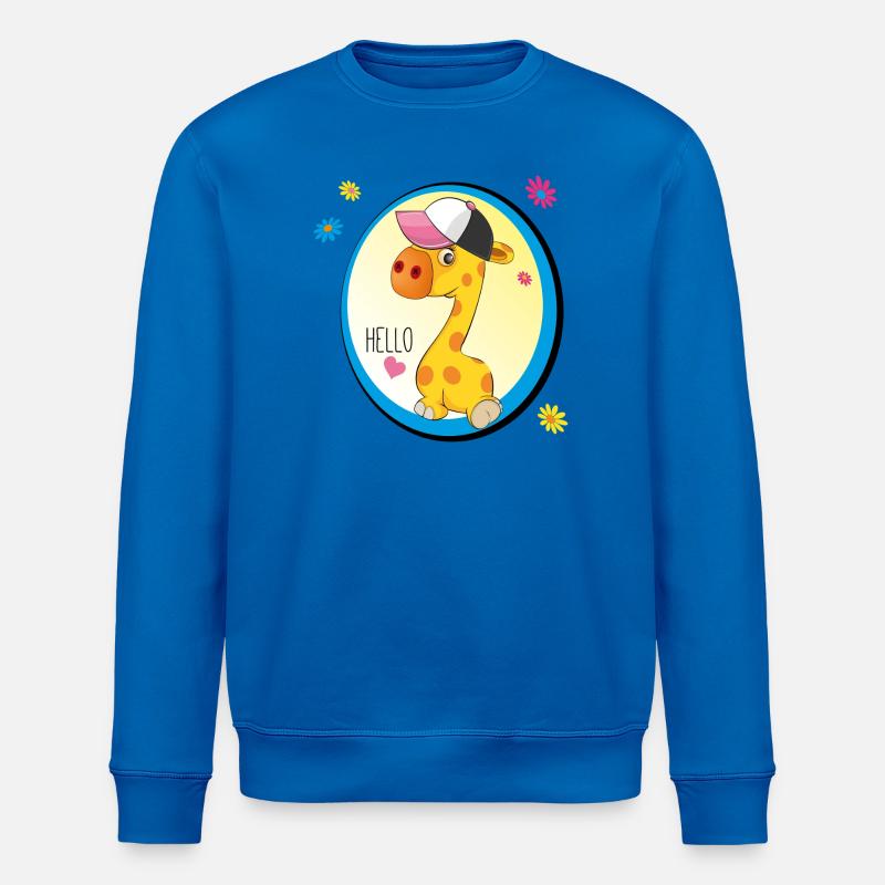 Giraffe sagt Hello - Stanley/Stella Unisex Bio-Sweatshirt ROLLER - Königsblau
