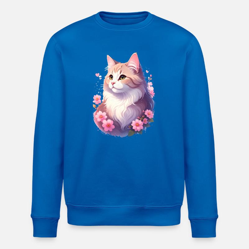 Angora Katze Portrait - Stanley/Stella Unisex Bio-Sweatshirt ROLLER - Königsblau