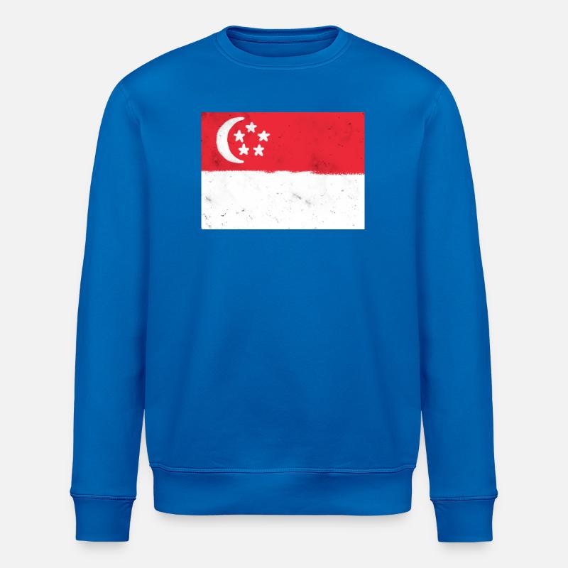 Flagge von Singapur - Stanley/Stella Unisex Bio-Sweatshirt ROLLER - Königsblau