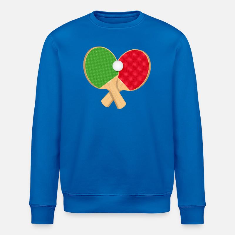Tischtennisschläger mit Ball–sportlich & dynamisch - Stanley/Stella Unisex Bio-Sweatshirt ROLLER - Königsblau