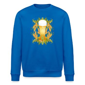 Verre à bière avec du houblon et du malt – motif traditionnel - Sweat bio ROLLER Stanley/Stella Unisexe - bleu roi - Devant - Nik (191cm)