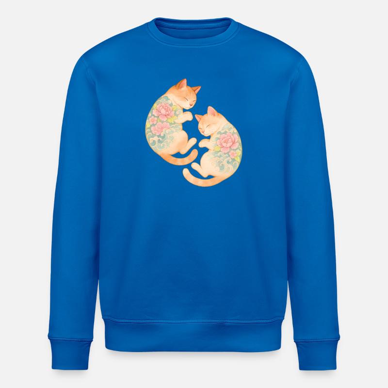 Twin Inked Cats – Schwebende Gelassenheit - Stanley/Stella Unisex Bio-Sweatshirt ROLLER - Königsblau