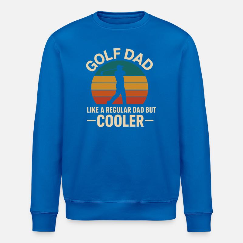 Golf Dad Retro Sunset Design - Stanley/Stella ROLLER Unisex Organic Sweatshirt - royal blue