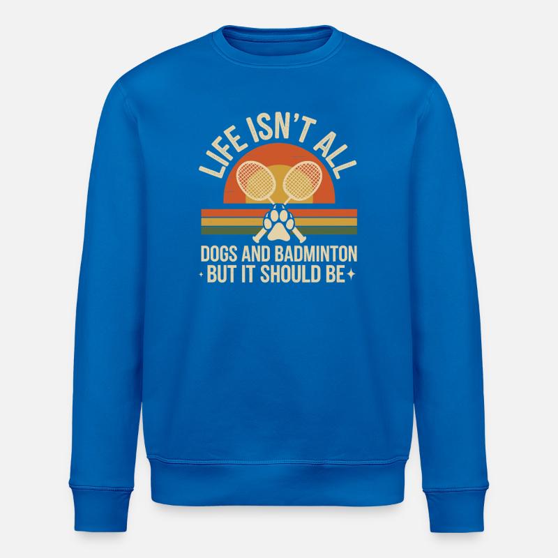 Design rétro chien et badminton - Sweat bio ROLLER Stanley/Stella Unisexe - bleu roi