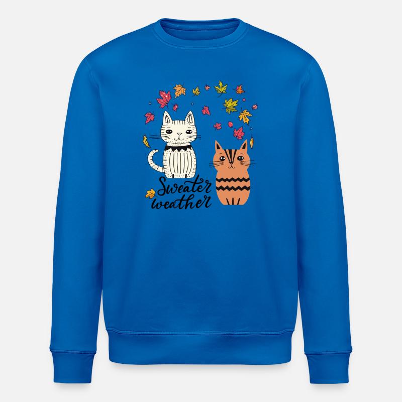 Chats dans les feuilles d'automne - Sweat bio ROLLER Stanley/Stella Unisexe - bleu roi