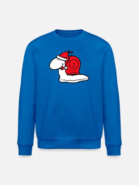 Snail Santa Claus Christmas Hat Gift - Stanley/Stella ROLLER Unisex Organic Sweatshirt - royal blue