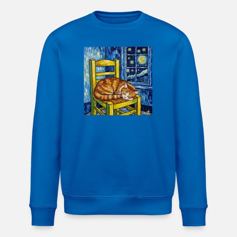 Kat van Gogh Sternenhimmel - Stanley/Stella Unisex Bio-Sweatshirt ROLLER - Königsblau