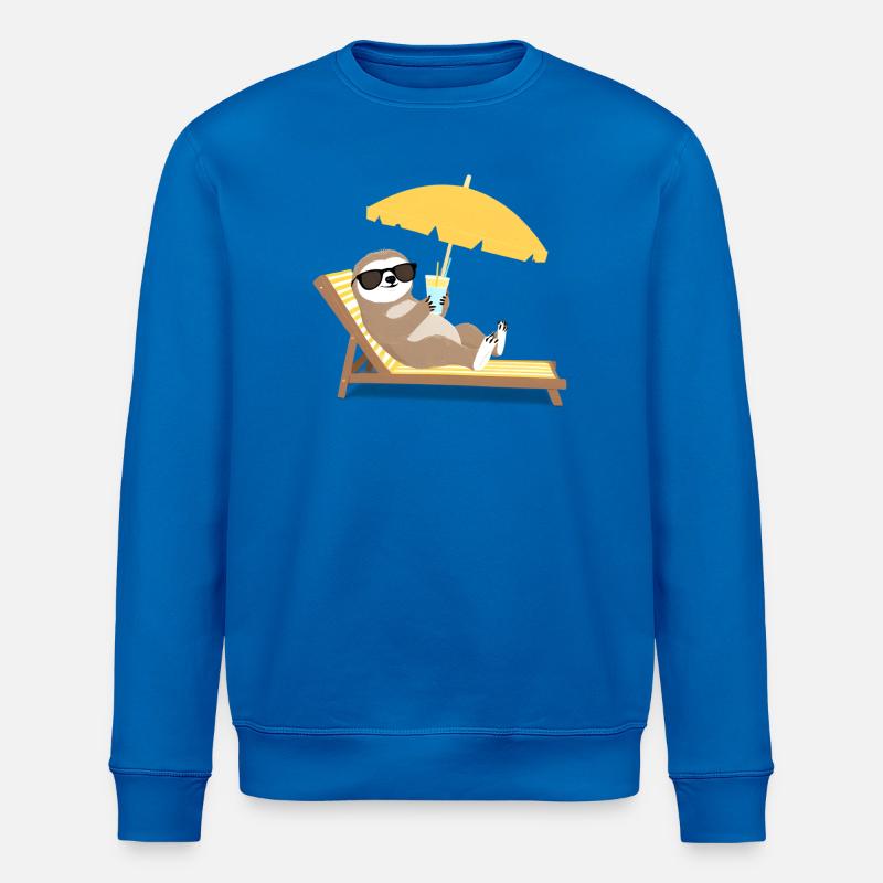 Faultier mit Sonnenbrille und Cocktail - Stanley/Stella Unisex Bio-Sweatshirt ROLLER - Königsblau