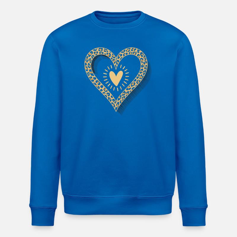 Leopard Print Herz - Stanley/Stella Unisex Bio-Sweatshirt ROLLER - Königsblau