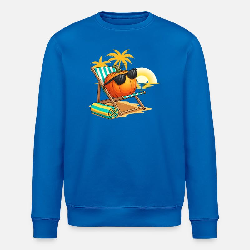 Herbstliche Kürbislounge mit Sonnenbrille - Stanley/Stella Unisex Bio-Sweatshirt ROLLER - Königsblau