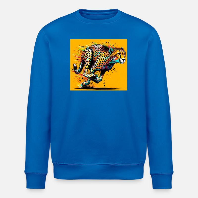 guépard - Sweat bio ROLLER Stanley/Stella Unisexe - bleu roi