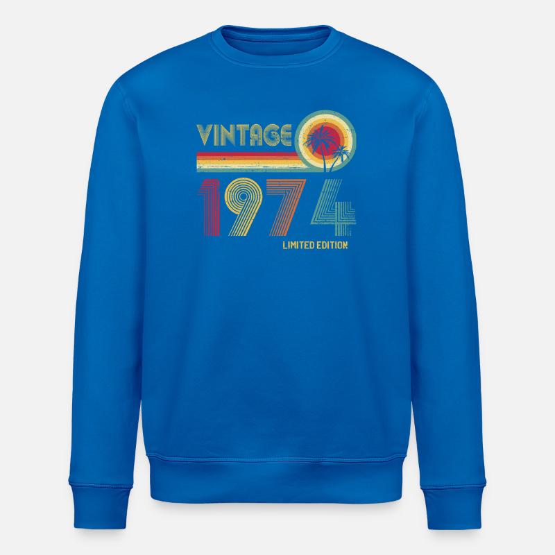 Retro-Design im 70er-Jahre-Stil - Stanley/Stella Unisex Bio-Sweatshirt ROLLER - Königsblau
