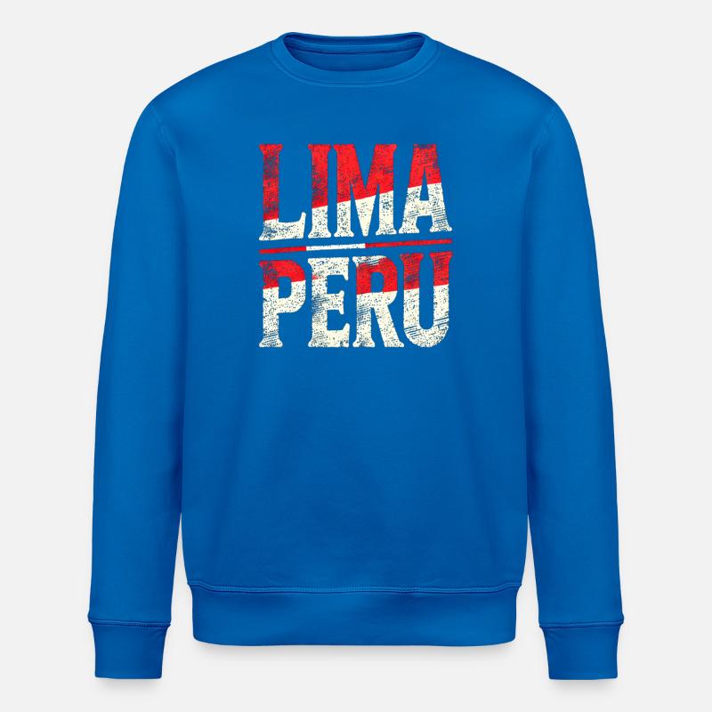 Lettrage rétro de Lima, Pérou - Sweat bio ROLLER Stanley/Stella Unisexe - bleu roi