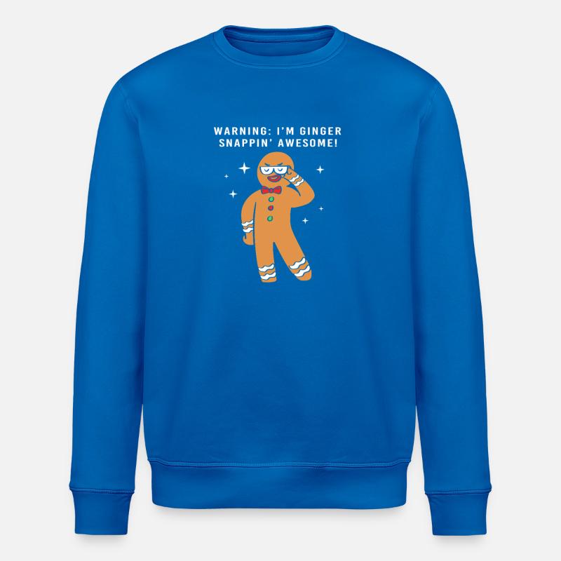 Weihnachten Lebkuchen Lebkuchenmann Gingerbread - Stanley/Stella Unisex Bio-Sweatshirt ROLLER - Königsblau