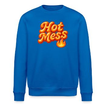 hot mess / y2k statement design - Stanley/Stella Unisex Bio-Sweatshirt ROLLER - Königsblau - Vorne - Nik (191cm)