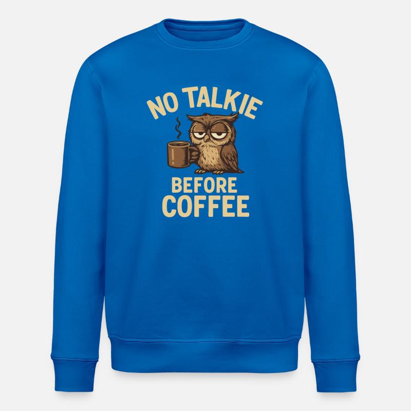 Eulen mit Kaffeetasse und Statement - Stanley/Stella Unisex Bio-Sweatshirt ROLLER - Königsblau