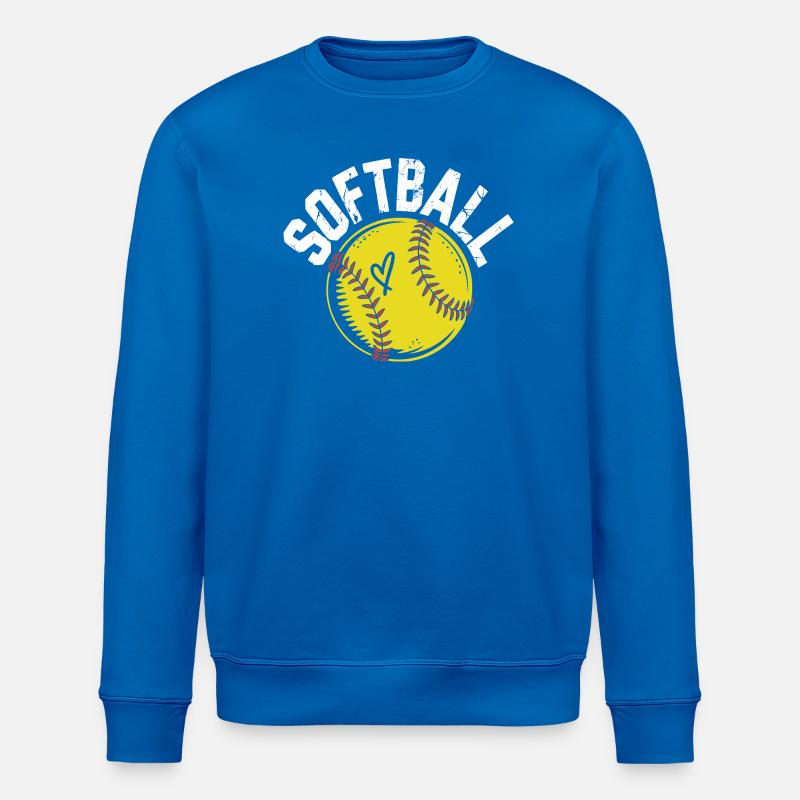 Illustration de softball avec un cœur - Sweat bio ROLLER Stanley/Stella Unisexe - bleu roi