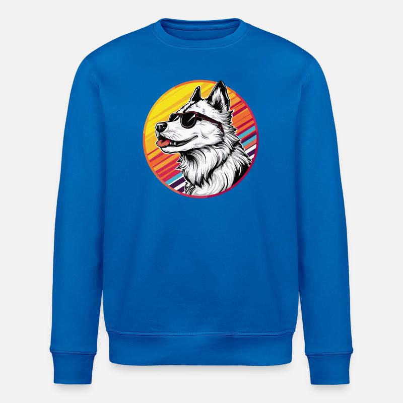 Lässiger Husky mit Sonnenbrille - Stanley/Stella Unisex Bio-Sweatshirt ROLLER - Königsblau