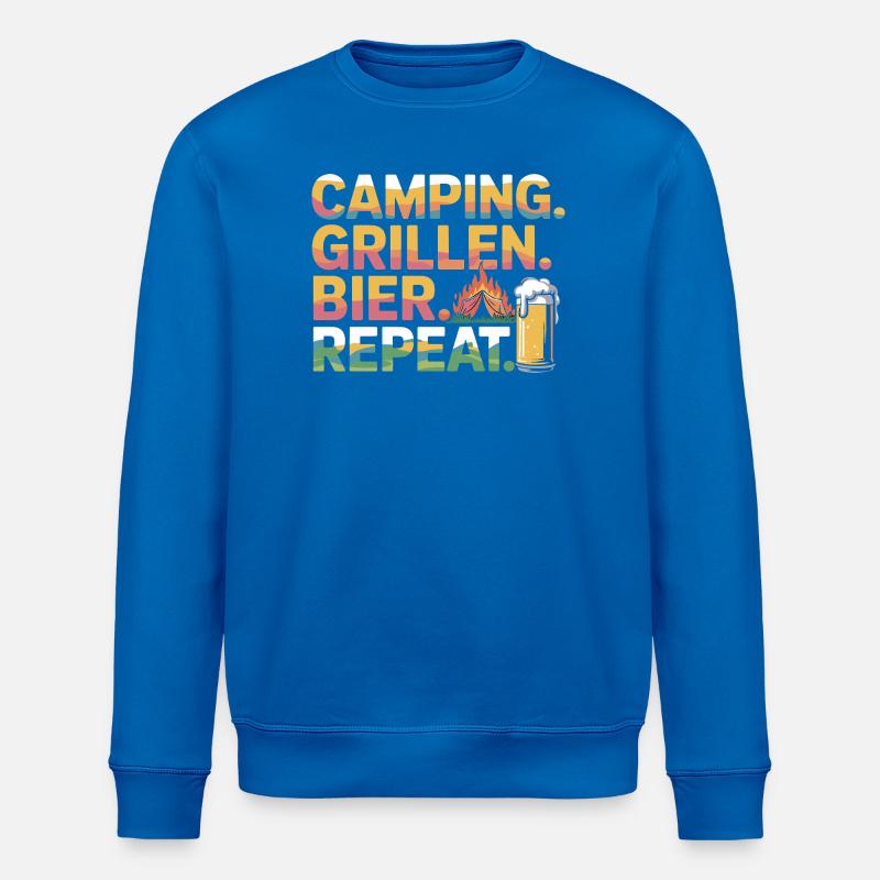 Camping. Grillen. Bier. Repeat. - Stanley/Stella Unisex Bio-Sweatshirt ROLLER - Königsblau