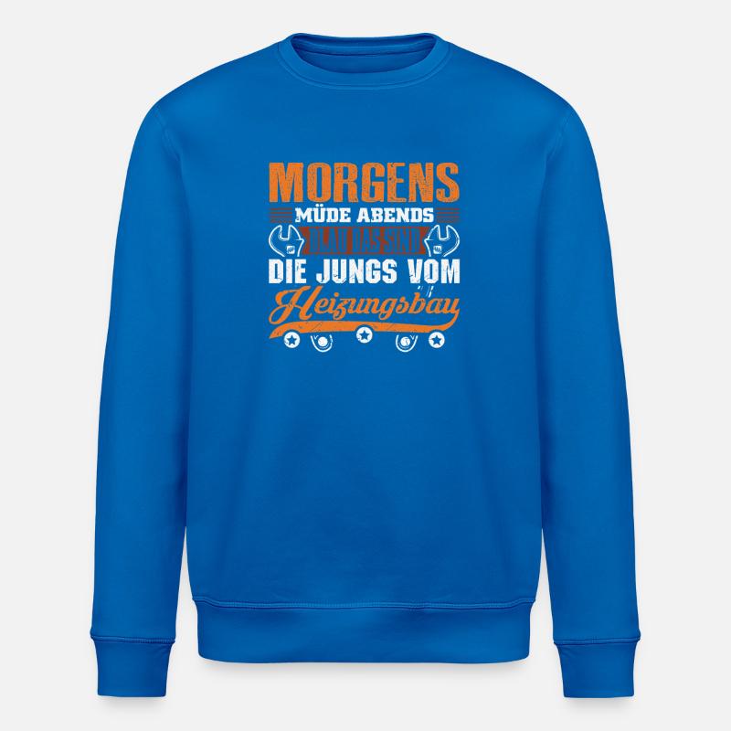 Chauffagiste Plombier Plombier de construction chauffage - Sweat bio ROLLER Stanley/Stella Unisexe - bleu roi