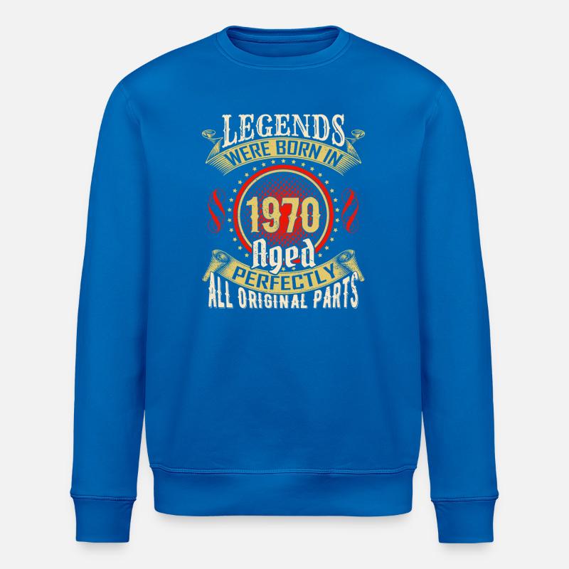 Legenden geboren 1970 Abzeichen - Stanley/Stella Unisex Bio-Sweatshirt ROLLER - Königsblau