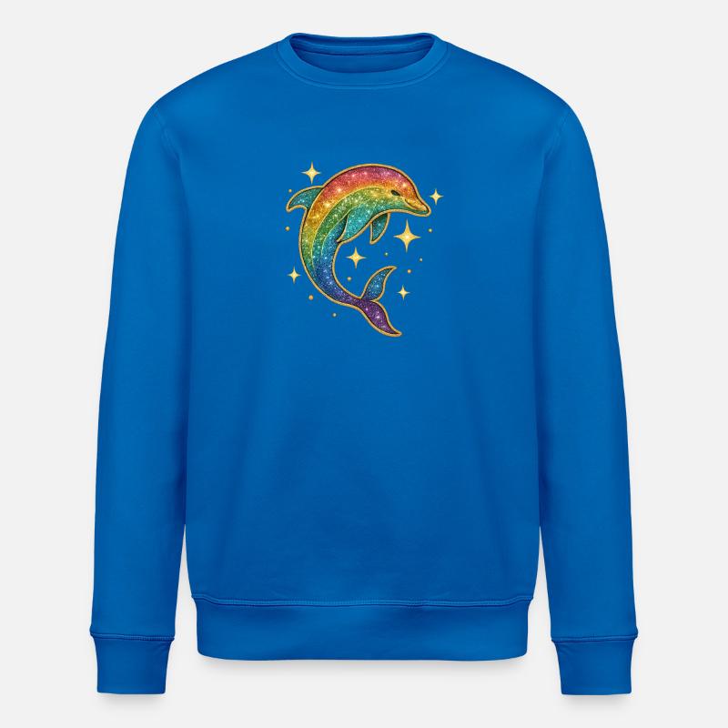 Regenbogen Delfin Sternenglitzer - Stanley/Stella Unisex Bio-Sweatshirt ROLLER - Königsblau
