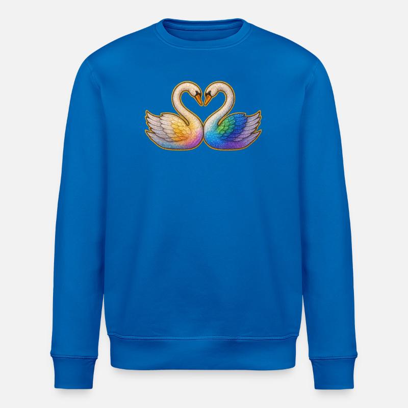 Regenbogenherz Schwanenpaar - Stanley/Stella Unisex Bio-Sweatshirt ROLLER - Königsblau