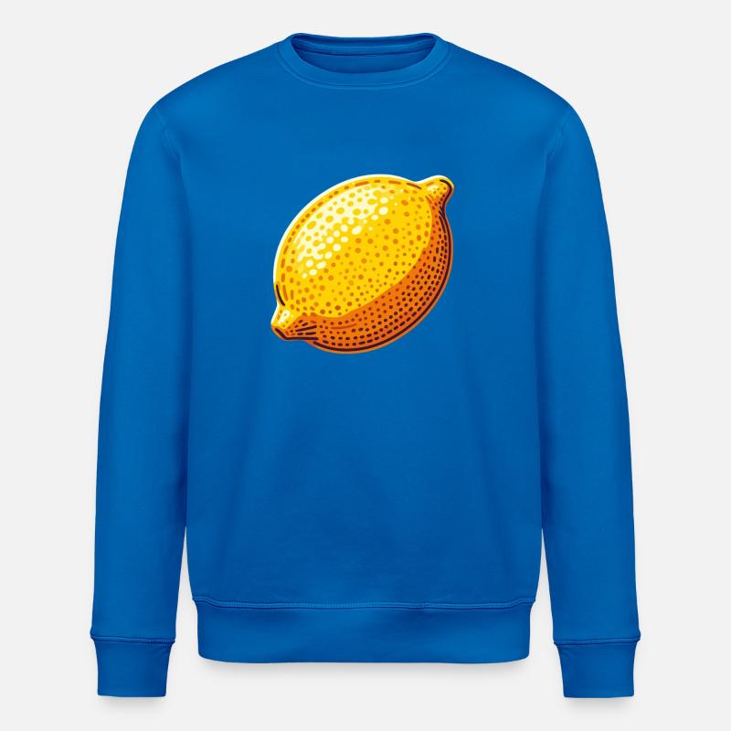 Leuchtend gelbe Pop-Art-Zitrone - Stanley/Stella Unisex Bio-Sweatshirt ROLLER - Königsblau
