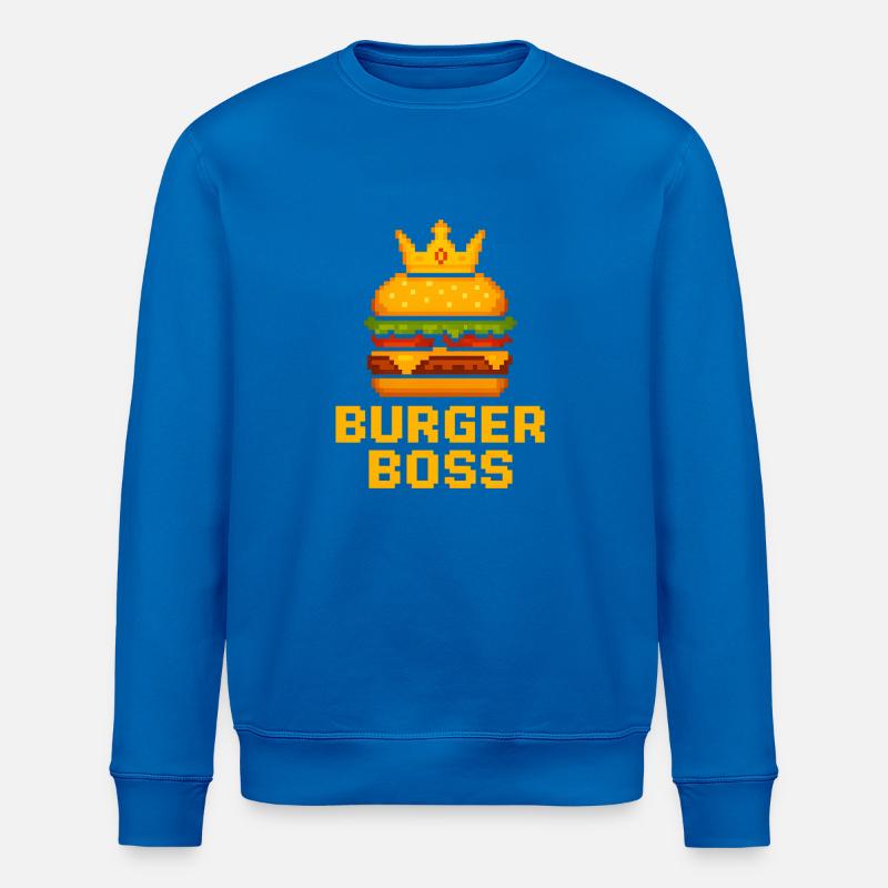 Burger Chef Pixel Burger - Sweat bio ROLLER Stanley/Stella Unisexe - bleu roi