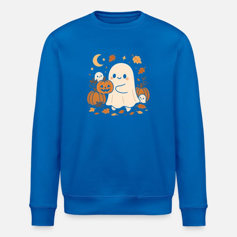 Fantôme d’Halloween avec des citrouilles - Sweat bio ROLLER Stanley/Stella Unisexe - bleu roi