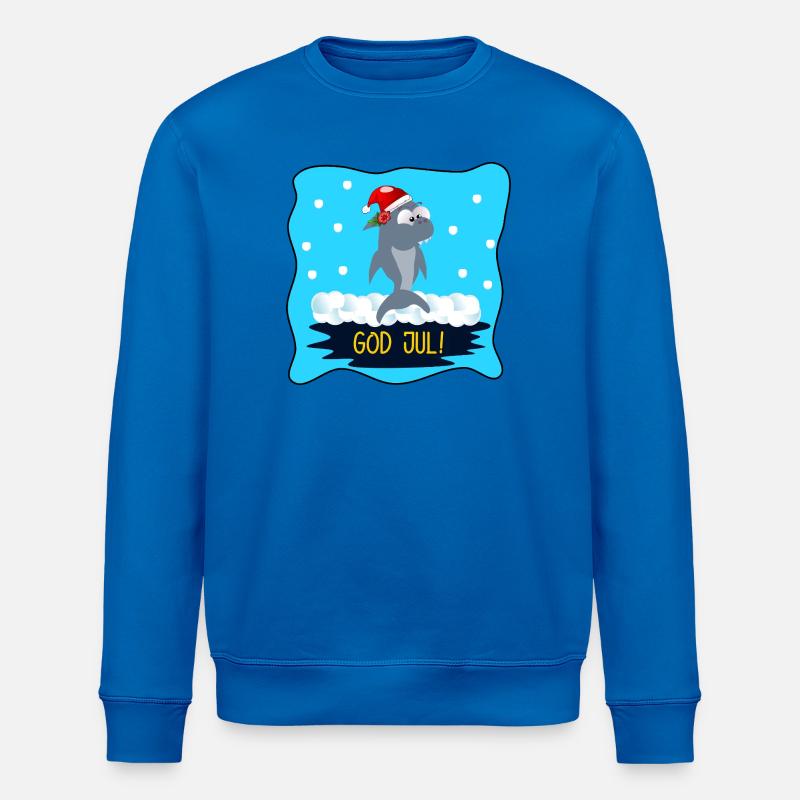 Frohe Weihnachten Lustiger Hai - Stanley/Stella Unisex Bio-Sweatshirt ROLLER - Königsblau