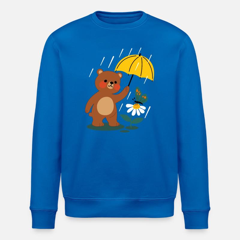  Bär mit regenschirm - Stanley/Stella Unisex Bio-Sweatshirt ROLLER - Königsblau