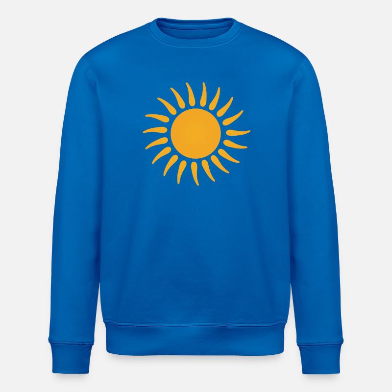Graphique du soleil orange sunburst - Sweat bio ROLLER Stanley/Stella Unisexe - bleu roi