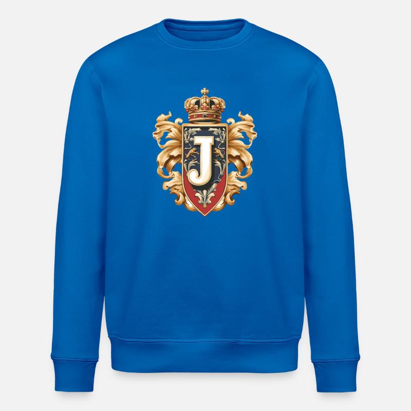 J Lettre Nom Couronne - Sweat bio ROLLER Stanley/Stella Unisexe - bleu roi