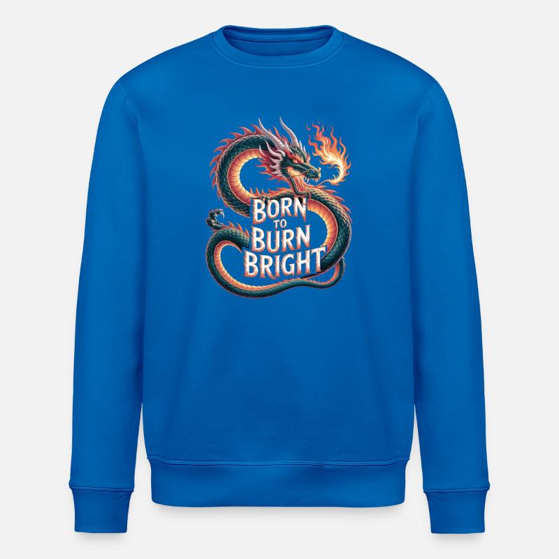 Drache – Born to Burn Bright - Stanley/Stella Unisex Bio-Sweatshirt ROLLER - Königsblau