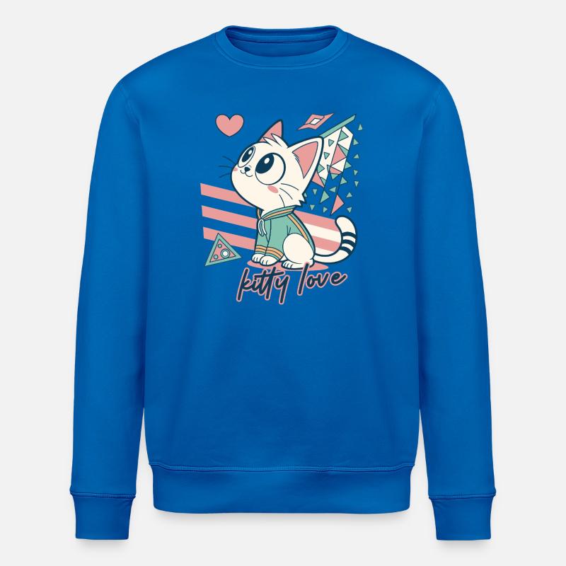 Kitty Love Pop Art géométrique - Sweat bio ROLLER Stanley/Stella Unisexe - bleu roi