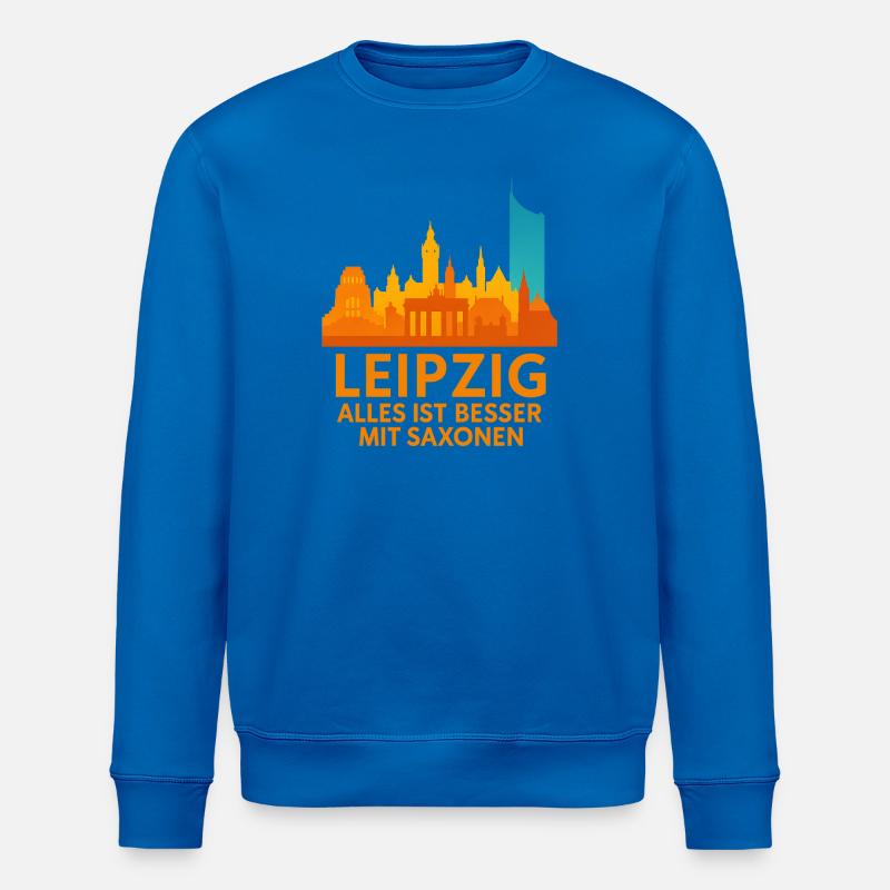 Leipzig Skyline Saxonen Spruch - Stanley/Stella Unisex Bio-Sweatshirt ROLLER - Königsblau