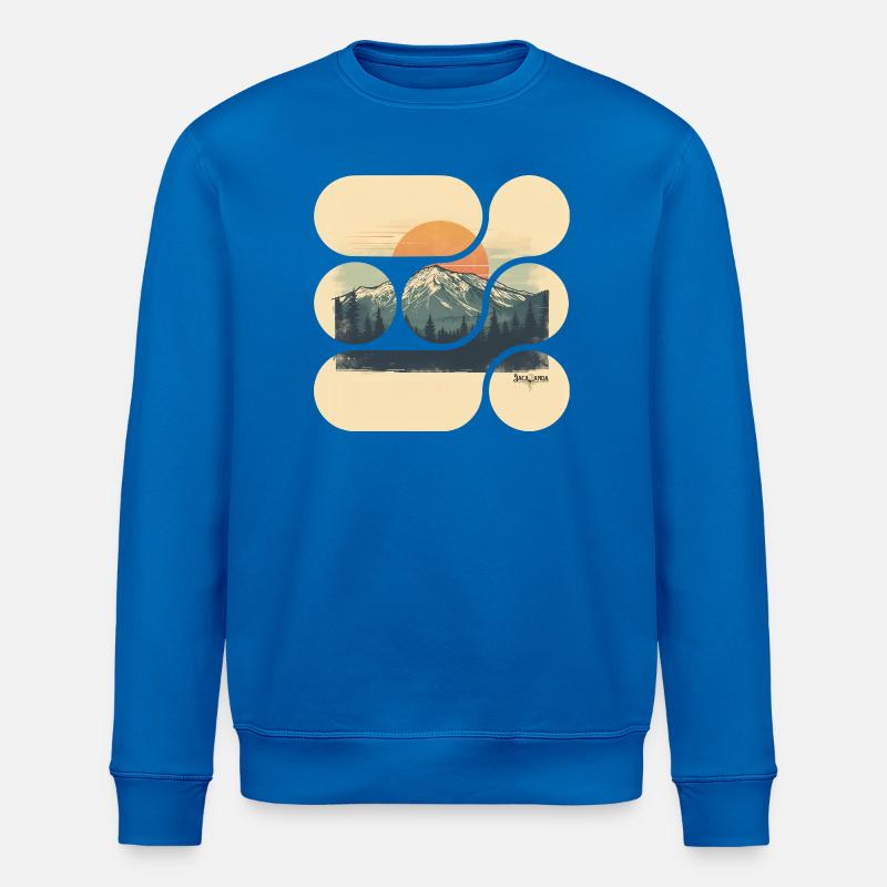 Jacaranda Retro Berglandschaft - Stanley/Stella Unisex Bio-Sweatshirt ROLLER - Königsblau
