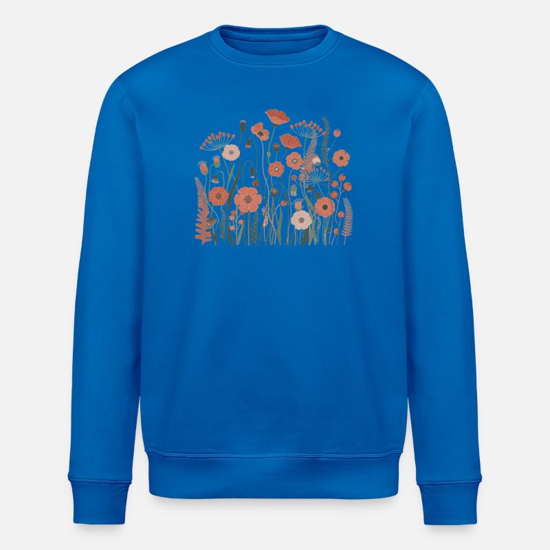 Fleurs sauvages bohèmes – Harmonie fleurie - Sweat bio ROLLER Stanley/Stella Unisexe - bleu roi