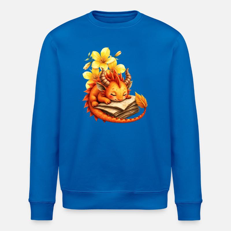 Sleepy Dragon im Herbstbuch - Stanley/Stella Unisex Bio-Sweatshirt ROLLER - Königsblau