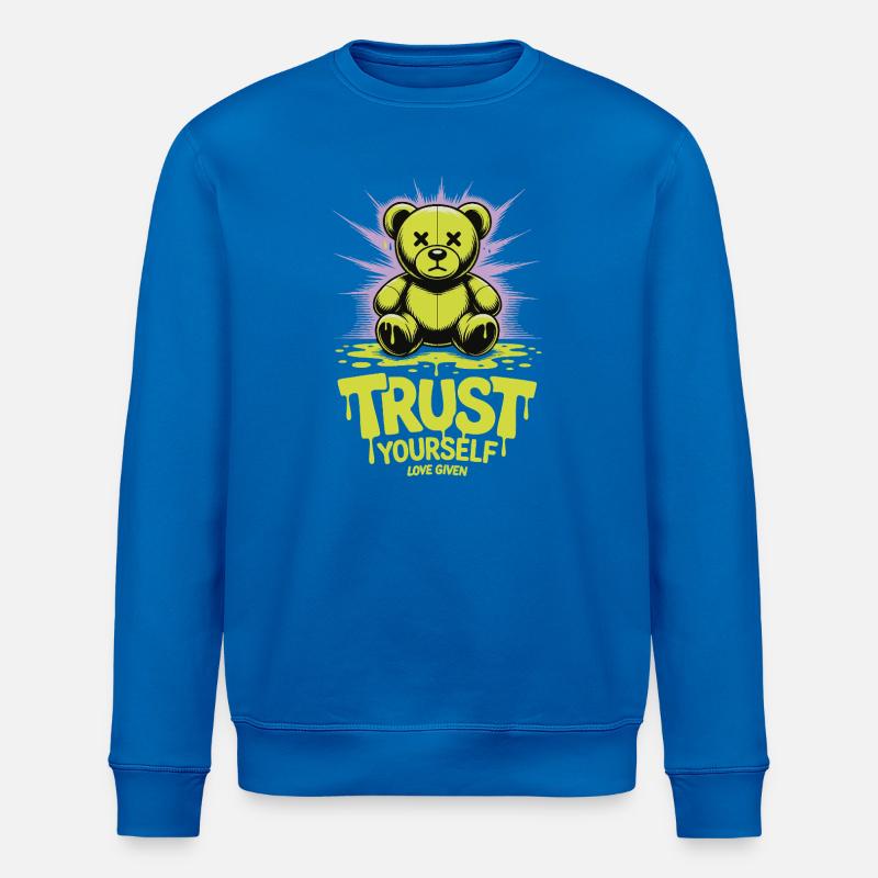 Trust Yourself - Neon Teddy Bär Bear - Stanley/Stella Unisex Bio-Sweatshirt ROLLER - Königsblau