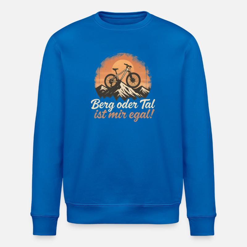 Berg oder Tal Mountainbike Radfahrer  - Stanley/Stella Unisex Bio-Sweatshirt ROLLER - Königsblau