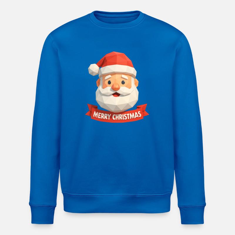 Weihnachtsmann Polygon Design – Merry Christmas - Stanley/Stella Unisex Bio-Sweatshirt ROLLER - Königsblau