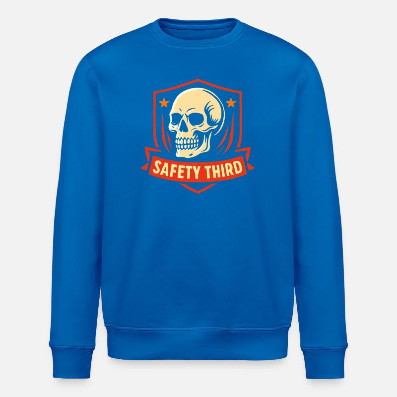Sicherheit Dritte Abzeichen Schädel Safety Third - Stanley/Stella Unisex Bio-Sweatshirt ROLLER - Königsblau